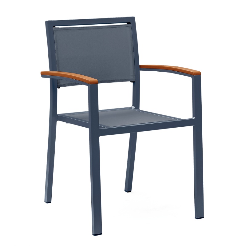 Saltwater-resistant Aluminum Outdoor Stacking Chairs at Seychelles coastal resort