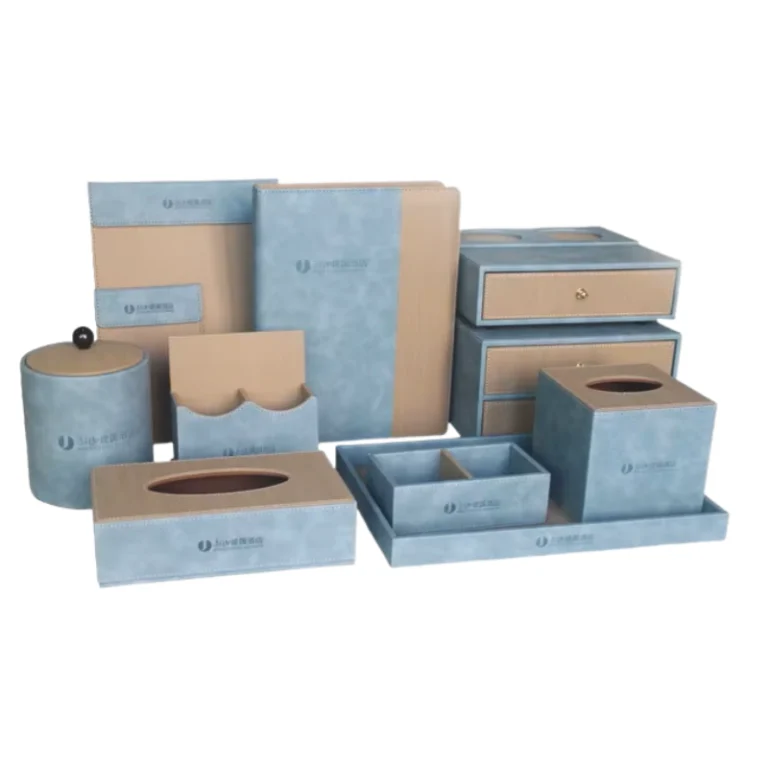 Durable PU Leather Finish on Hotel Amenity Set